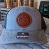 Heather Grey/Black - Richardson 112 - Round Leather Patch